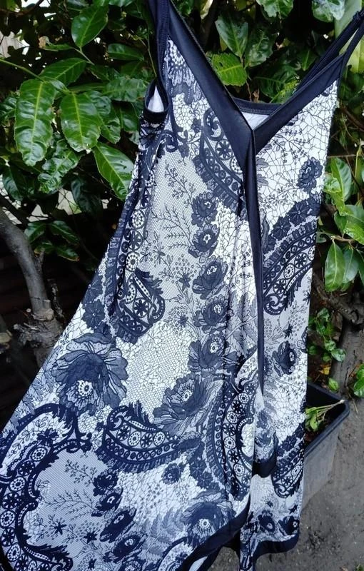 Black and white printed satin dress – photo 3